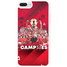 Coque iPhone 7 Plus / 8 Plus - Silicone rigide blanc Benfica Campeoes 2023