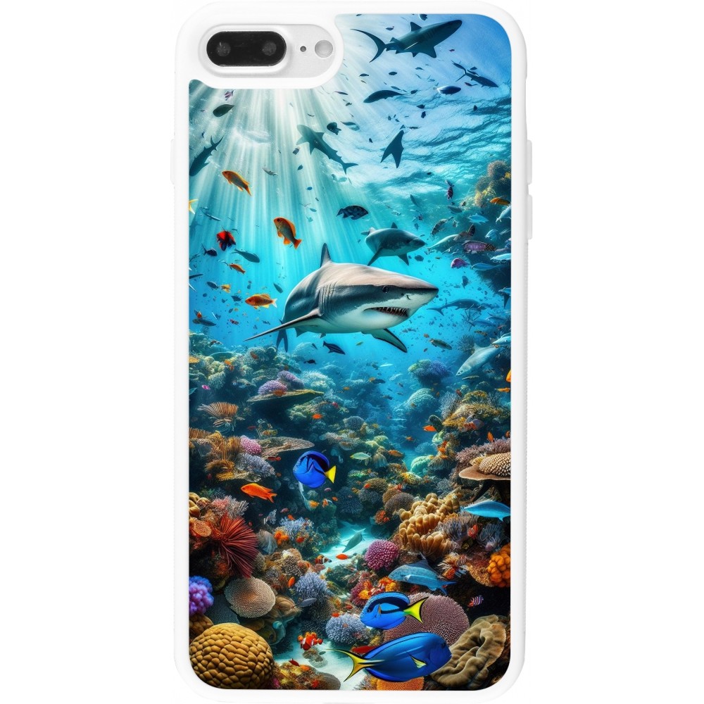 Coque iPhone 7 Plus / 8 Plus - Silicone rigide blanc Bora Bora Mer et Merveilles