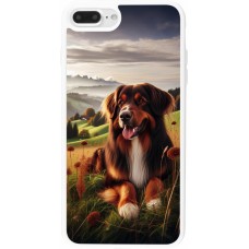 Coque iPhone 7 Plus / 8 Plus - Silicone rigide blanc Chien Campagne Suisse