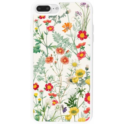 Coque iPhone 7 Plus / 8 Plus - Silicone rigide blanc Flora Botanical Wildlife