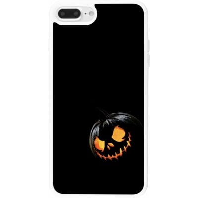 Coque iPhone 7 Plus / 8 Plus - Silicone rigide blanc Halloween 2023 discreet pumpkin