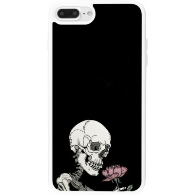 Coque iPhone 7 Plus / 8 Plus - Silicone rigide blanc Halloween 2023 rose and skeleton