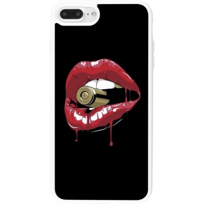 Coque iPhone 7 Plus / 8 Plus - Silicone rigide blanc Lips bullet