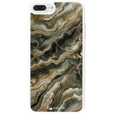 Coque iPhone 7 Plus / 8 Plus - Silicone rigide blanc Marbre Olive