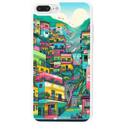 Coque iPhone 7 Plus / 8 Plus - Silicone rigide blanc Medellin Comuna 13 Art