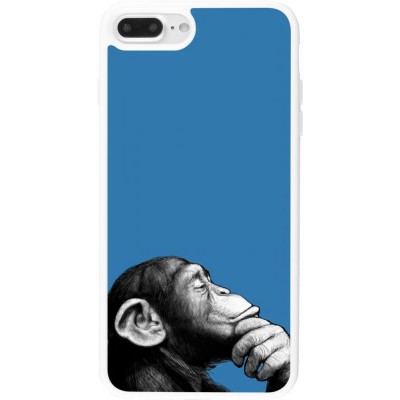 Coque iPhone 7 Plus / 8 Plus - Silicone rigide blanc Monkey Pop Art