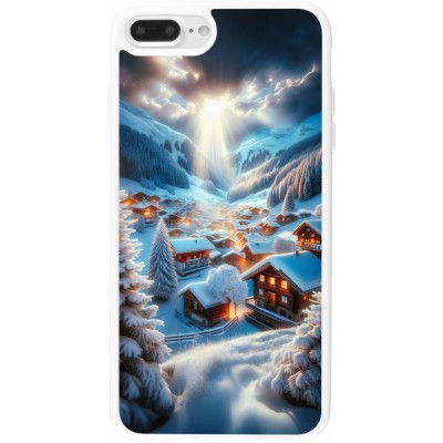 Coque iPhone 7 Plus / 8 Plus - Silicone rigide blanc Mont Neige Lumière