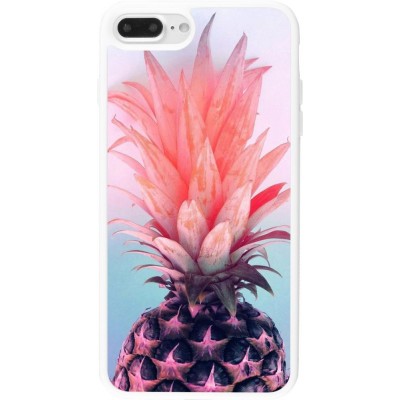 Coque iPhone 7 Plus / 8 Plus - Silicone rigide blanc Purple Pink Pineapple