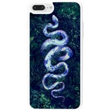 Coque iPhone 7 Plus / 8 Plus - Silicone rigide blanc Serpent Blue Anaconda