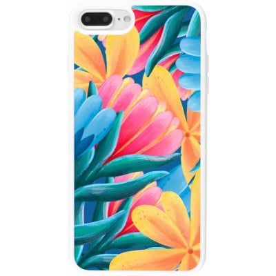 Coque iPhone 7 Plus / 8 Plus - Silicone rigide blanc Spring 23 colorful flowers