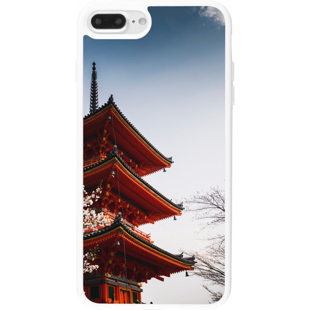 Coque iPhone 7 Plus / 8 Plus - Silicone rigide blanc Spring 23 Japan