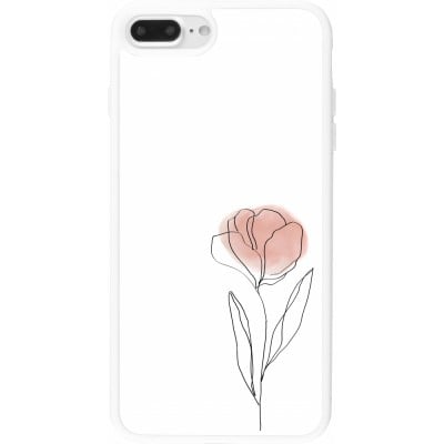 Coque iPhone 7 Plus / 8 Plus - Silicone rigide blanc Spring 23 minimalist flower