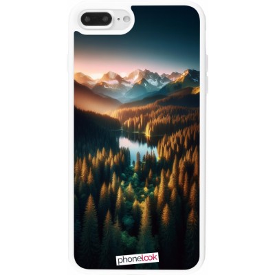 Coque iPhone 7 Plus / 8 Plus - Silicone rigide blanc Sunset Forest Lake