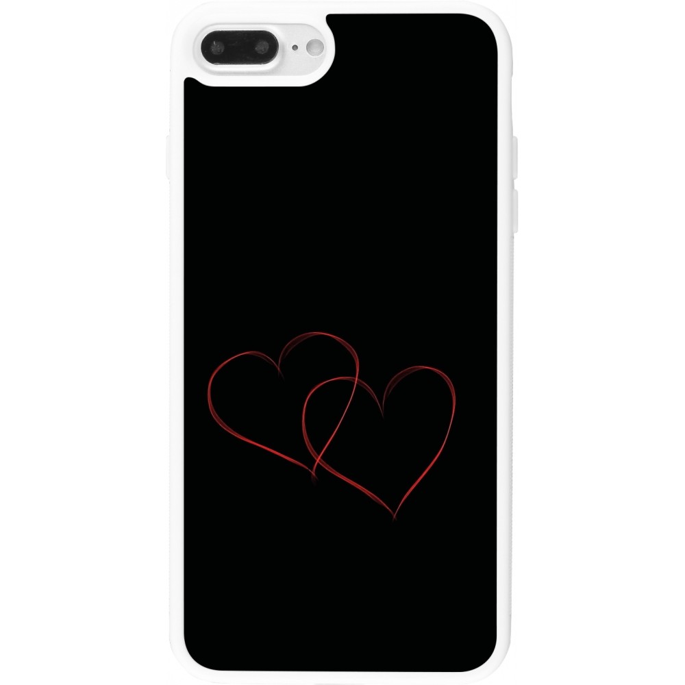 Coque iPhone 7 Plus / 8 Plus - Silicone rigide blanc Valentine 2023 attached heart