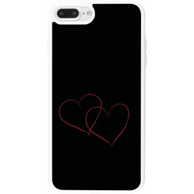 Coque iPhone 7 Plus / 8 Plus - Silicone rigide blanc Valentine 2023 attached heart