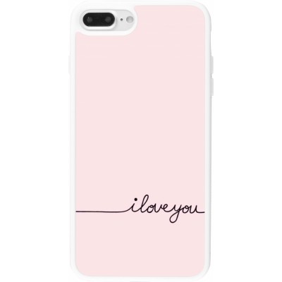 Coque iPhone 7 Plus / 8 Plus - Silicone rigide blanc Valentine 2023 i love you writing