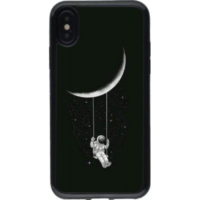 Coque iPhone X / Xs - Gel noir Astro balançoire