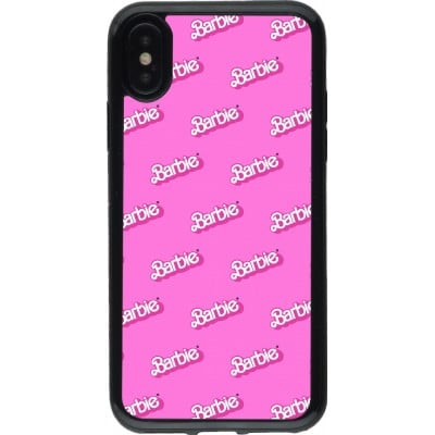 Coque iPhone X / Xs - Gel noir Barbie Pattern