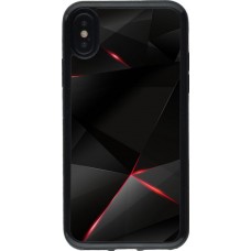 Coque iPhone X / Xs - Gel noir Black Red Lines