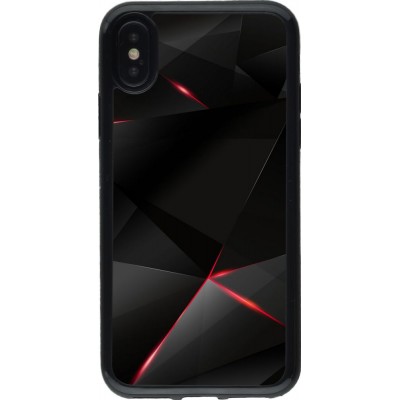 Coque iPhone X / Xs - Gel noir Black Red Lines