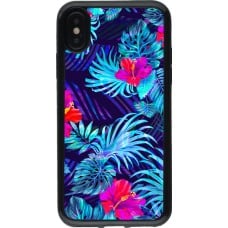 Coque iPhone X / Xs - Gel noir Blue Forest