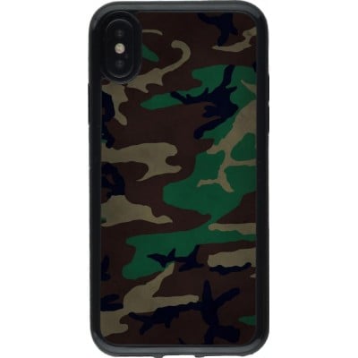 Coque iPhone X / Xs - Gel noir Camouflage 3