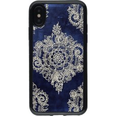 Coque iPhone X / Xs - Gel noir Cream Flower Moroccan