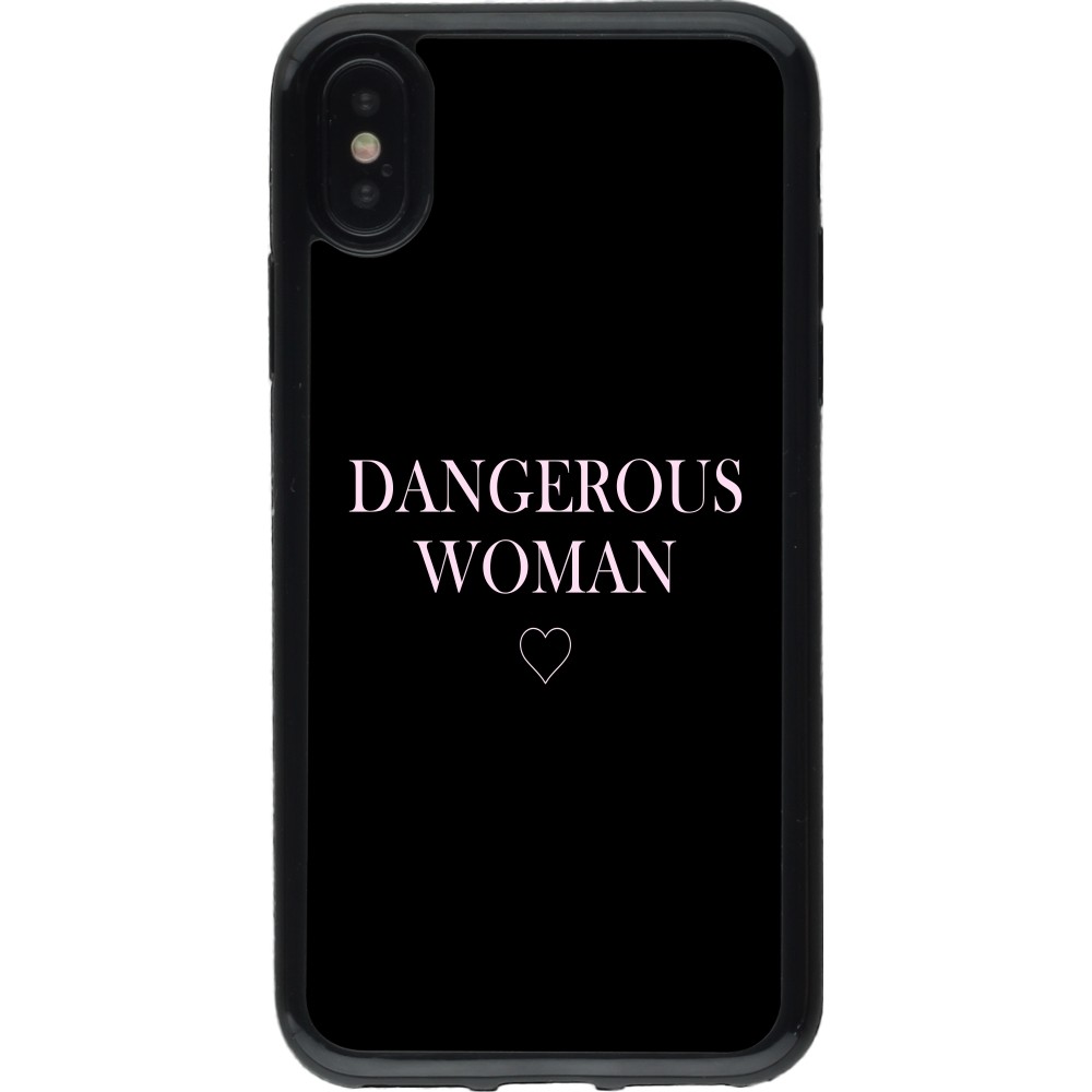 Coque iPhone X / Xs - Gel noir Dangerous woman