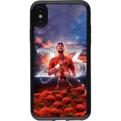 Coque iPhone X / Xs - Gel noir Djokovic 23 Grand Slam