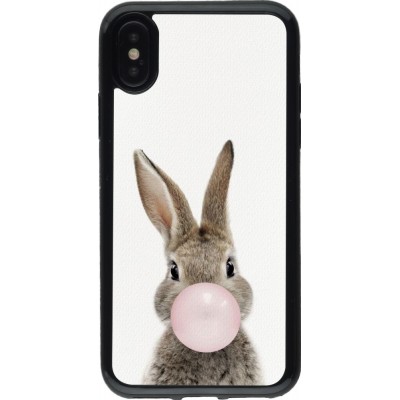 Coque iPhone X / Xs - Gel noir Easter 2023 bubble gum bunny