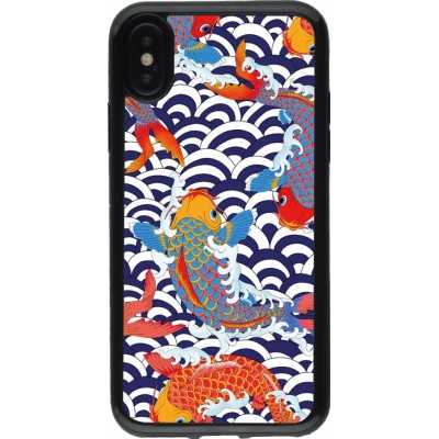 Coque iPhone X / Xs - Gel noir Easter 2023 japanese fish