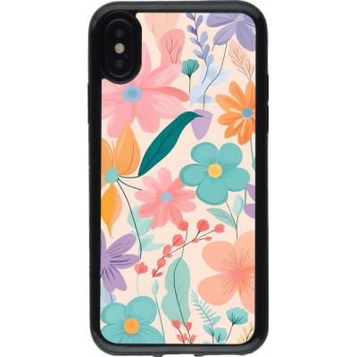 Coque iPhone X / Xs - Gel noir Easter 2024 spring flowers