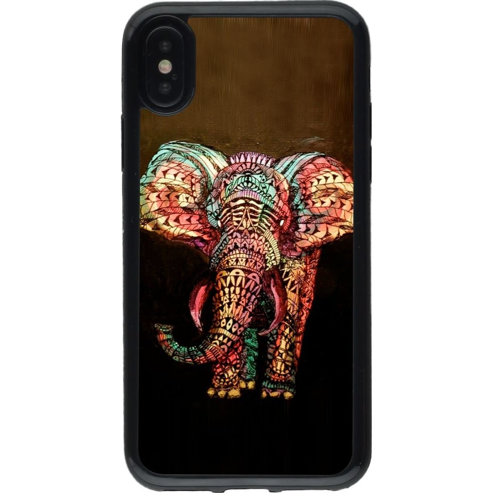 Coque iPhone X / Xs - Gel noir Elephant 02