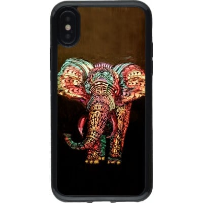 Coque iPhone X / Xs - Gel noir Elephant 02