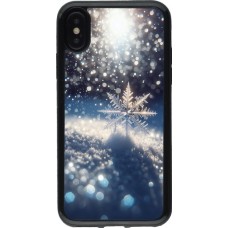 Coque iPhone X / Xs - Gel noir Flocon Solaire Éclat