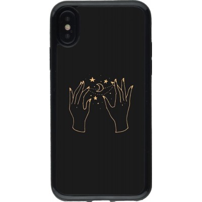 Coque iPhone X / Xs - Gel noir Grey magic hands