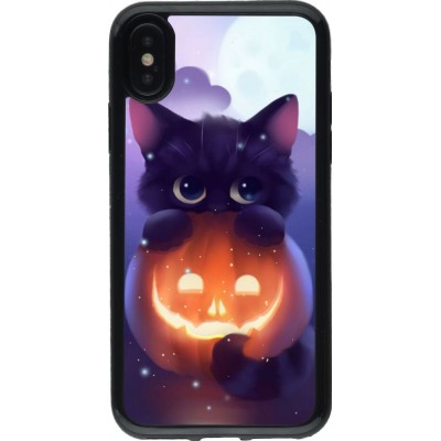 Coque iPhone X / Xs - Gel noir Halloween 17 15