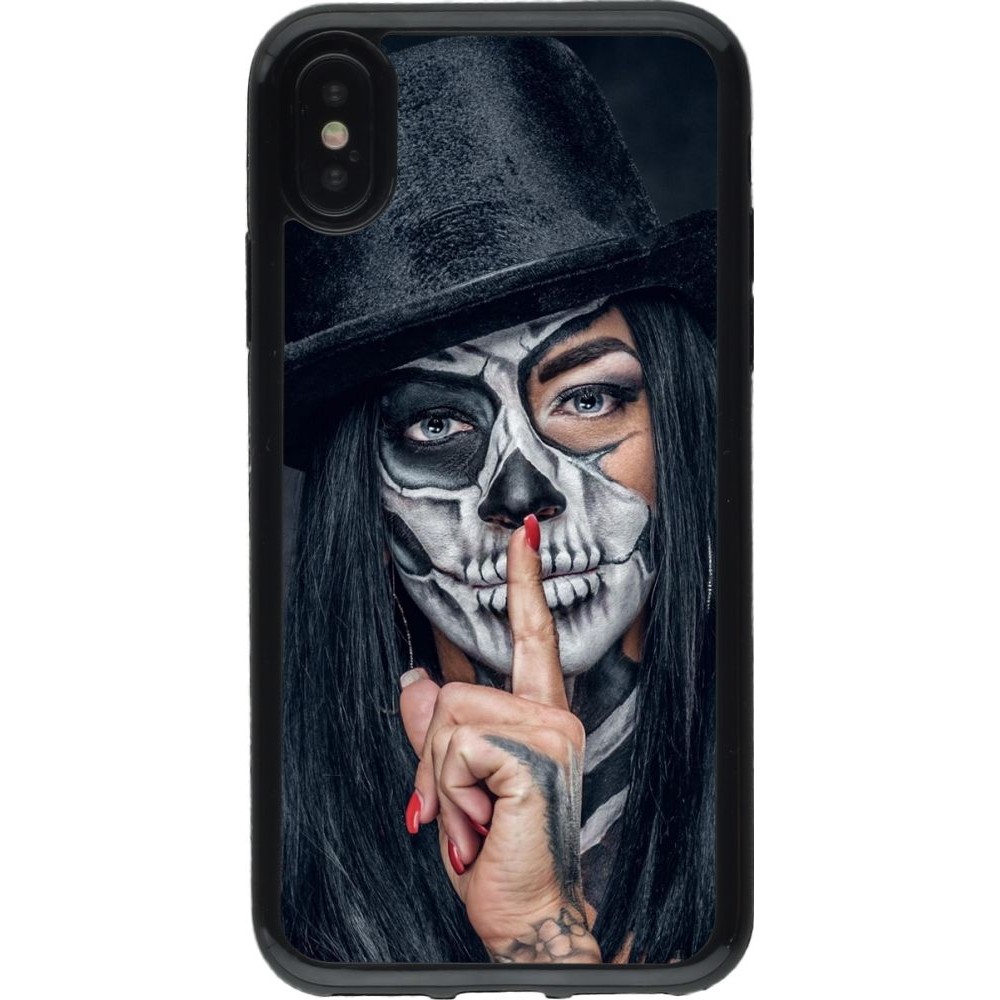 Coque iPhone X / Xs - Gel noir Halloween 18 19