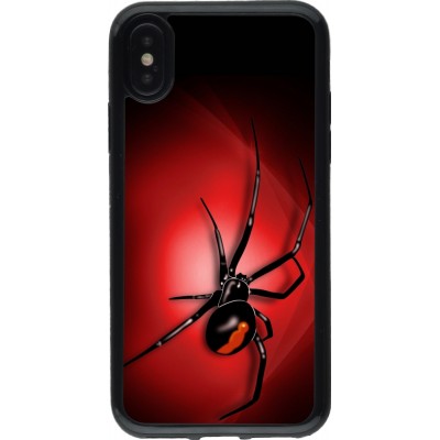 Coque iPhone X / Xs - Gel noir Halloween 2023 spider black widow