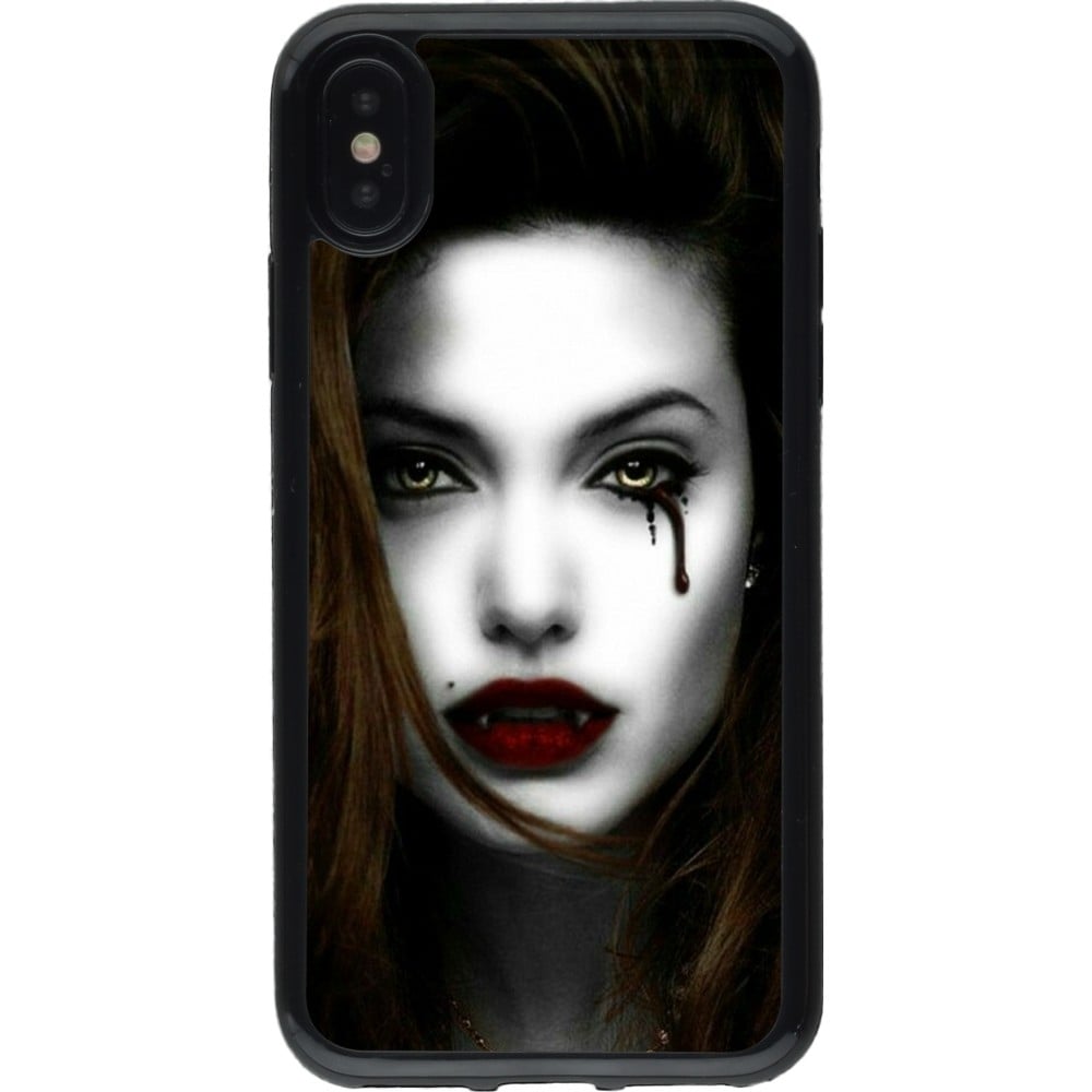 Coque iPhone X / Xs - Gel noir Halloween 2023 gothic vampire