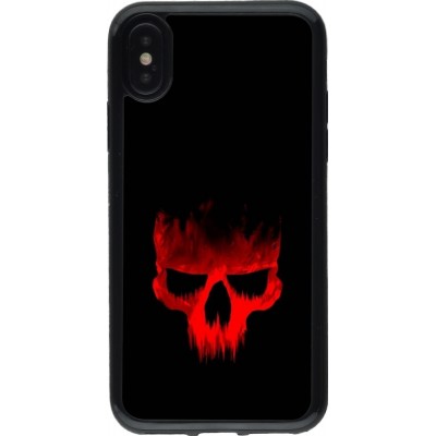 Coque iPhone X / Xs - Gel noir Halloween 2023 scary skull