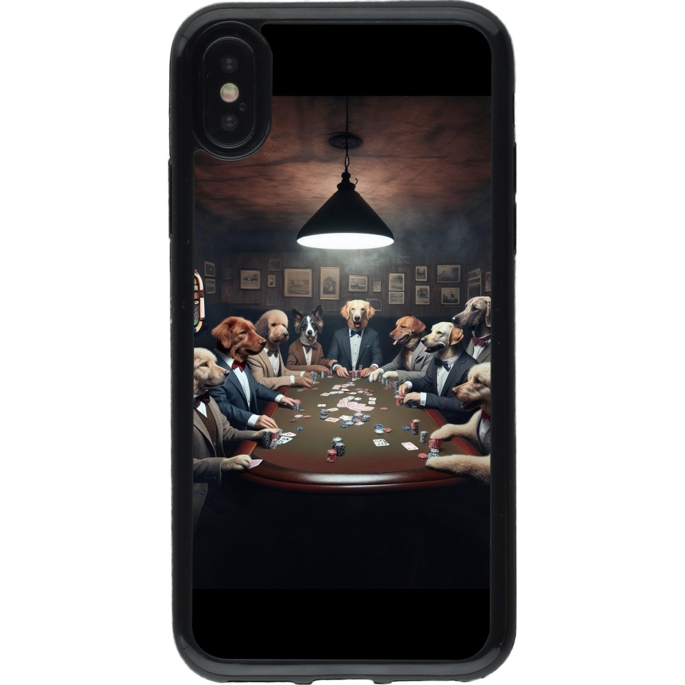 Coque iPhone X / Xs - Gel noir Les pokerdogs