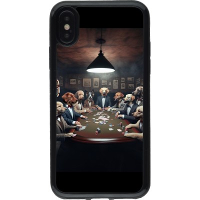 Coque iPhone X / Xs - Gel noir Les pokerdogs