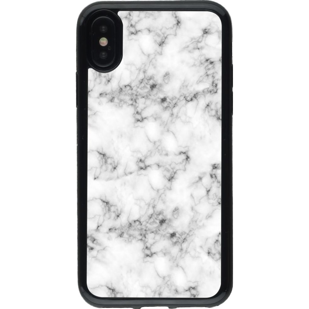 Coque iPhone X / Xs - Gel noir Marble 01