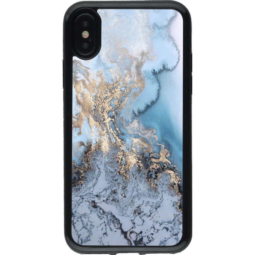 Coque iPhone X / Xs - Gel noir Marble 04