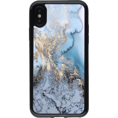 Coque iPhone X / Xs - Gel noir Marble 04