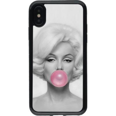 Coque iPhone X / Xs - Gel noir Marilyn Bubble