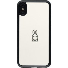 Coque iPhone X / Xs - Gel noir Minimal bunny cutie