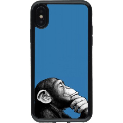 Coque iPhone X / Xs - Gel noir Monkey Pop Art