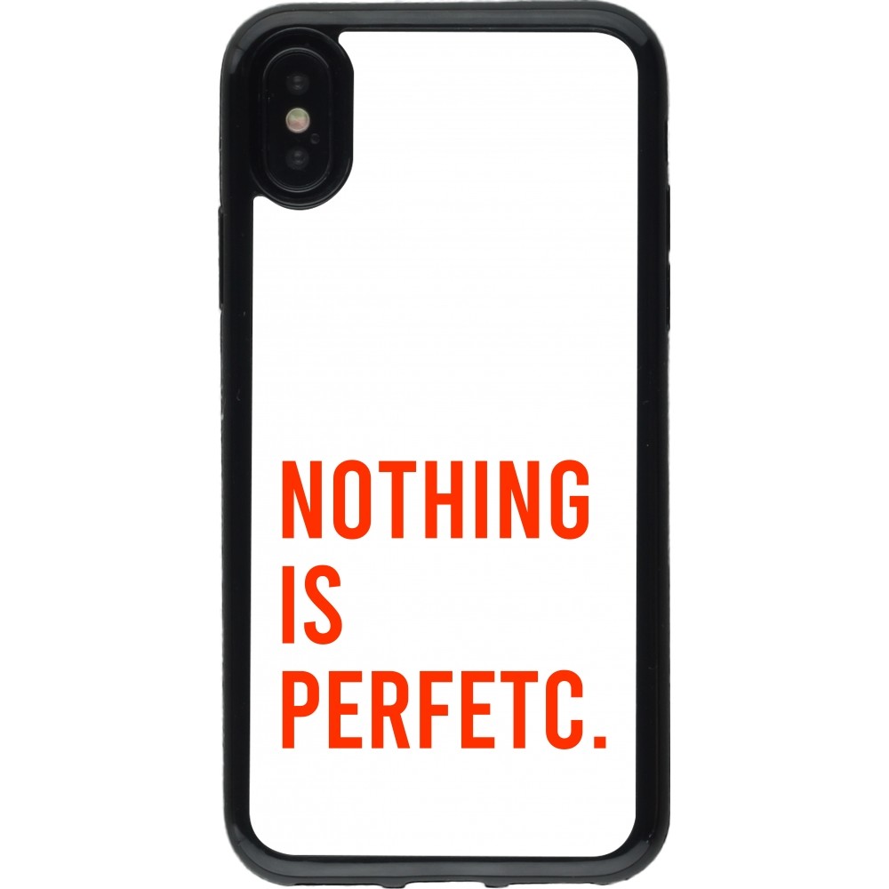 Coque iPhone X / Xs - Gel noir Nothing is Perfetc